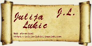 Julija Lukić vizit kartica